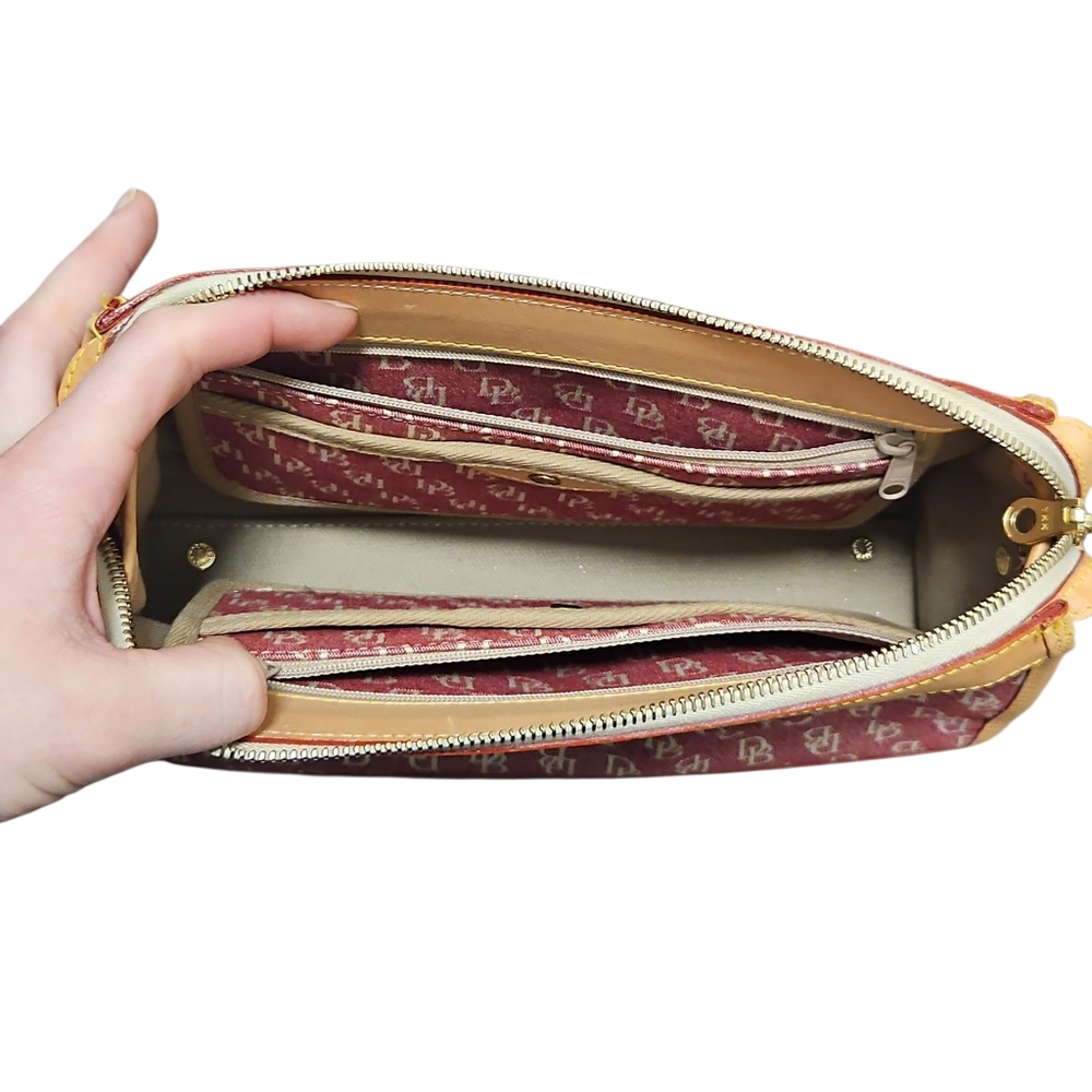 Dooney & Bourke Red Monogram Canvas Crossbody Bag - Picture 6 of 7